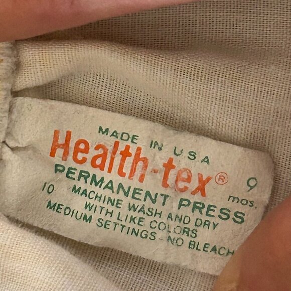 Vintage Rare 80s HealthTex Gingham Bubble Romper Embroidered Duck Size 9 Months - Picture 10 of 13